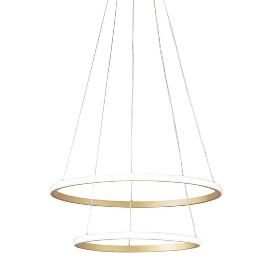 Sospensione Led Axis con doppio diffusore oro in silicone Ø 40cm. Ø 60cm. CCT LED-AXIS-S6040-SPI-ORO