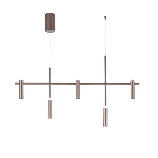 Sospensione LED CANDLE in alluminio bronzo 5 luci biemissione LED-CANDLE-S5