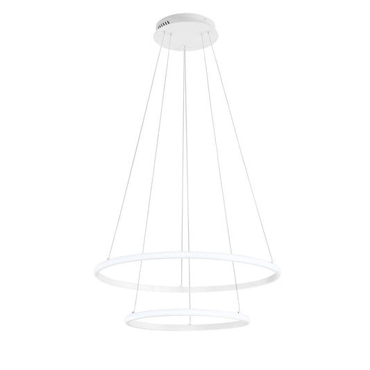 Sospensione Led Axis con doppio diffusore bianco in silicone Ø 40cm. Ø 60cm. CCT LED-AXIS-S6040-SPI