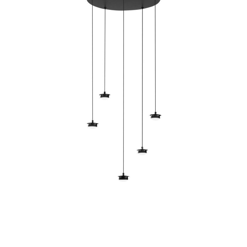 Base per sospensione Giselle nera a 5 punti luce - Ø 36cm. LED-BASE-S-R5-NERO