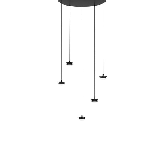 Base per sospensione Giselle nera a 5 punti luce - Ø 36cm. LED-BASE-S-R5-NERO