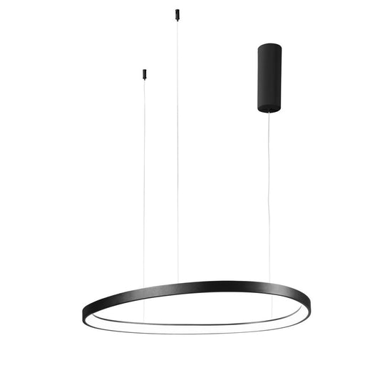 Sospensione LED KLAPTON in alluminio nero cavo regolabile CCT h150cm. 85 cm. LED-KLAPTON-S85-NER