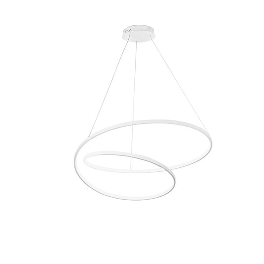Sospensione LED LIEVE in alluminio bianco CCT h 130cm. 80cm. LED-LIEVE-S80-BCO
