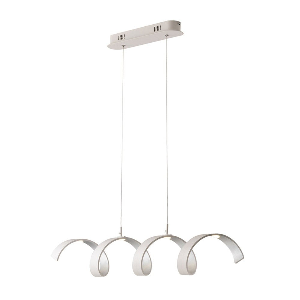 Sospensione LED HELIX in alluminio bianca e argento 4000k (luce naturale) h120x80cm. LED-HELIX-S4 BCO