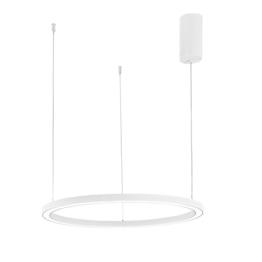Sospensione LED HOOP in alluminio bianca diffusore in acrilico e cavi regolabili CCT 60cm. LED-HOOP-S60-BCO