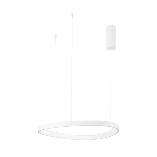 Sospensione LED KLAPTON in alluminio bianco cavo regolabile CCT h150cm. 65 cm. LED-KLAPTON-S65-BCO