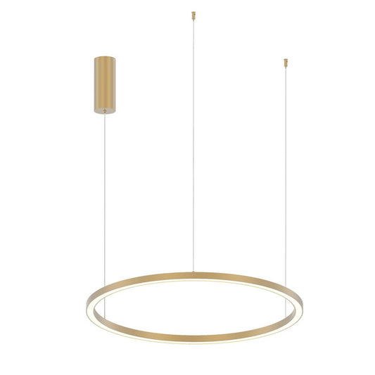 Sospensione LED HOOP in alluminio oro diffusore in acrilico e cavi regolabili CCT 80cm. LED-HOOP-S80-ORO