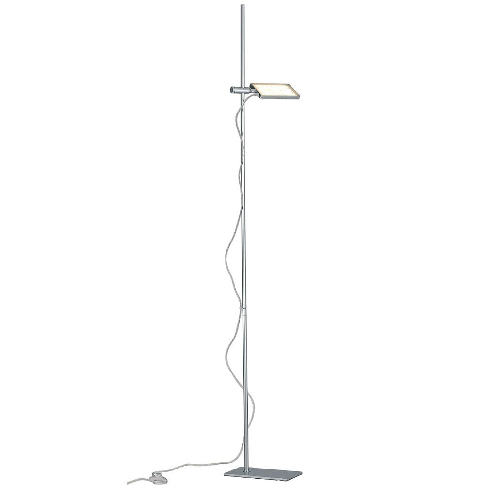 Piantana LED BOOK in alluminio grigio con diffusore orientabile LED-BOOK-PT-GR
