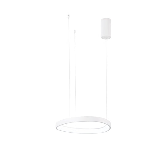 Sospensione LED KLAPTON in alluminio bianco cavo regolabile CCT h150cm. 45 cm. LED-KLAPTON-S45-BCO