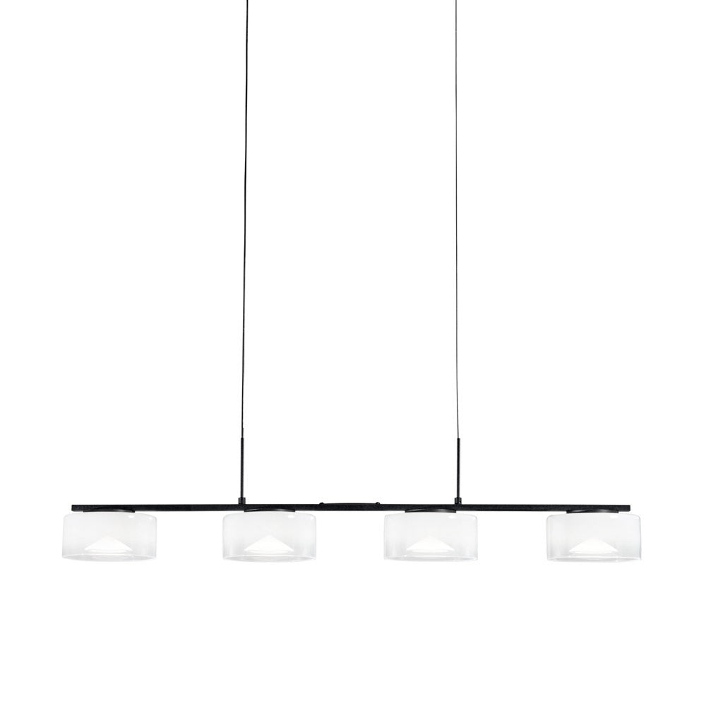 Sospensione EMILY in metallo con 4 diffusori bianchi e luminosità regolabile LED-EMILY-S4