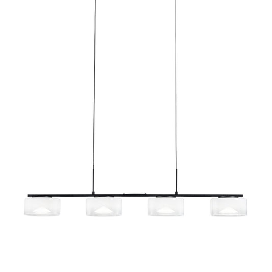 Sospensione EMILY in metallo con 4 diffusori bianchi e luminosità regolabile LED-EMILY-S4
