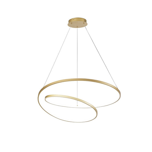 Sospensione LED LIEVE in alluminio oro CCT h 130cm. 80cm. LED-LIEVE-S80-ORO