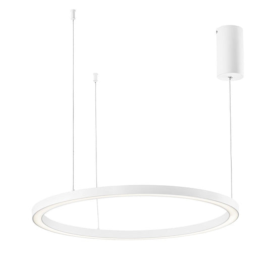 Sospensione LED HOOP in alluminio bianca diffusore in acrilico e cavi regolabili CCT 120cm. LED-HOOP-S120-BCO