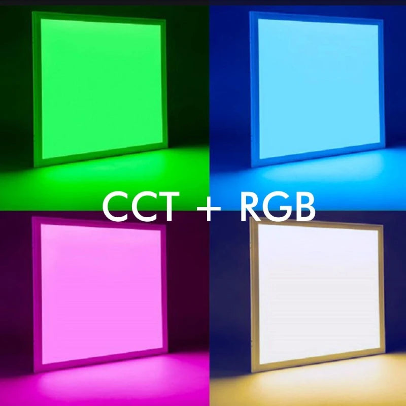 Pannello led PANEL RGB +CTT con struttura in alluminio e diffusore in acrilico bianco.  60X60 LED-PANEL-60X60-RGBCCT Fan europe