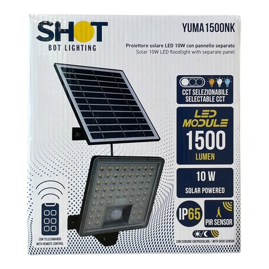 Proiettore led solare con pannello separato 10W-1500lm -3000-4000-6500K Bot lighting YUMA1500NK